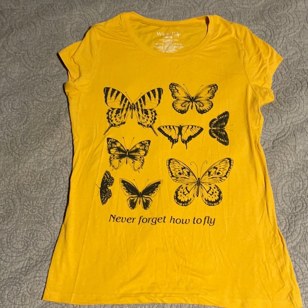 Mustard Yellow Butterfly tee